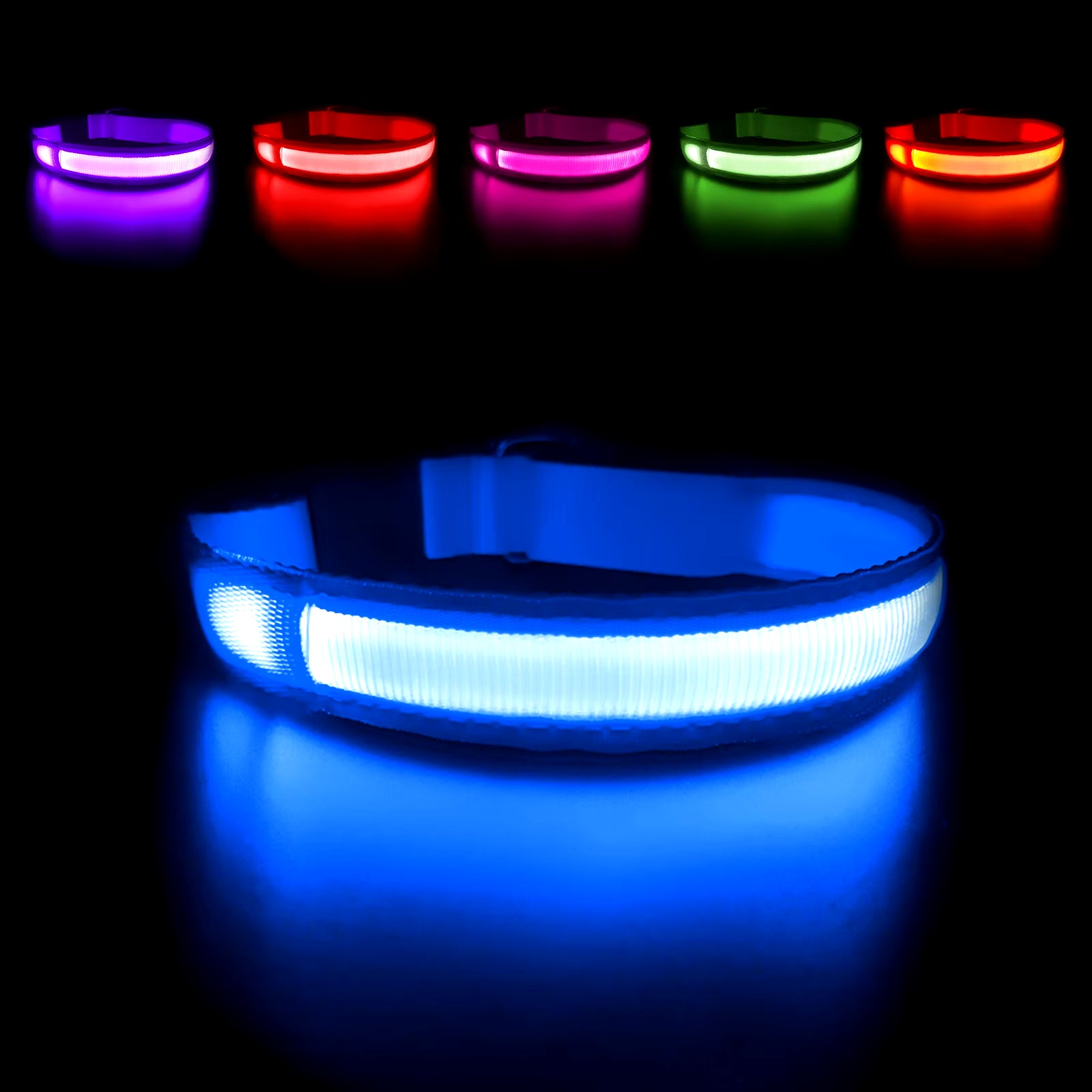 Dog Collar Luminous Pet Supplies Dog Collar Waterpoof Safety Collars Dropship