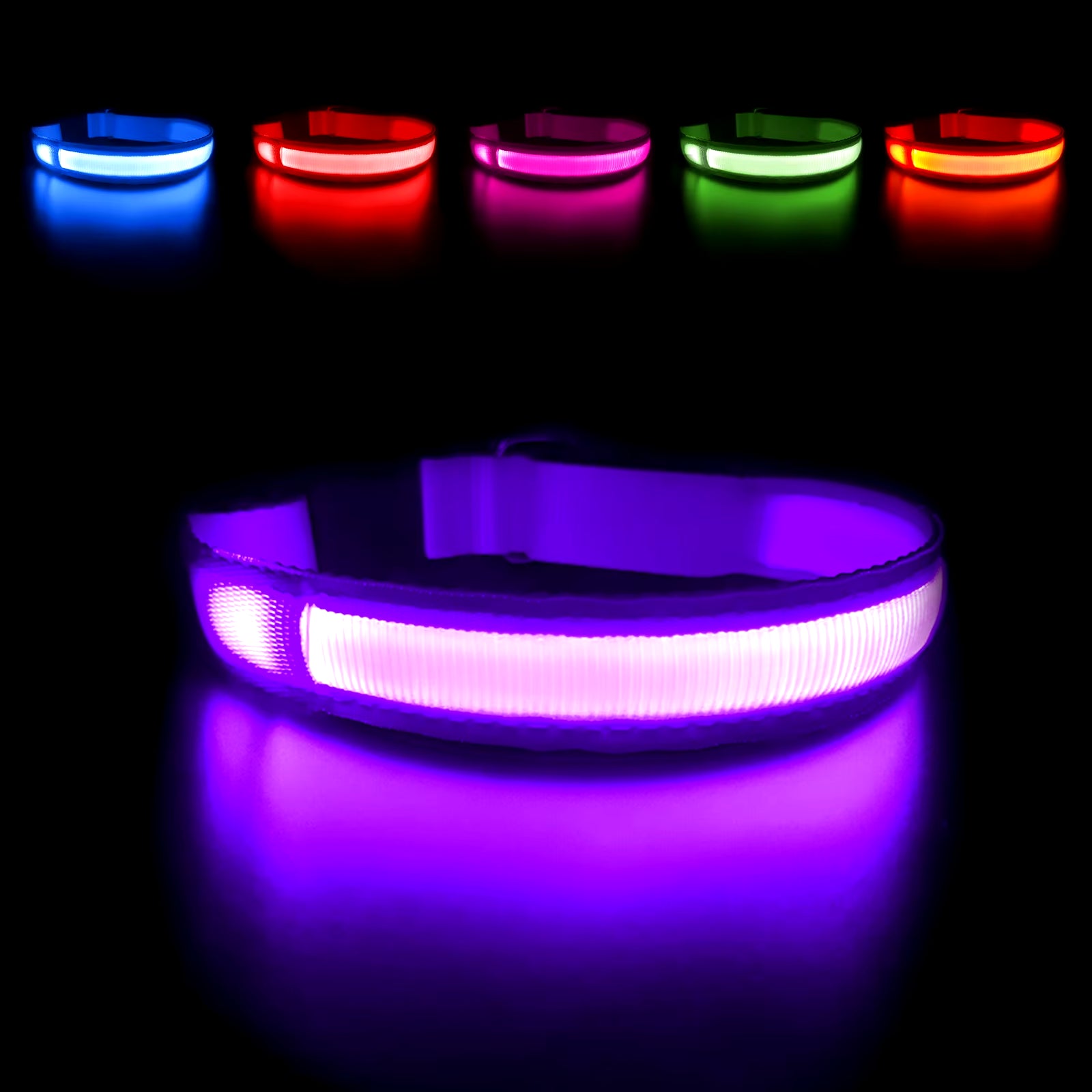 Dog Collar Luminous Pet Supplies Dog Collar Waterpoof Safety Collars Dropship