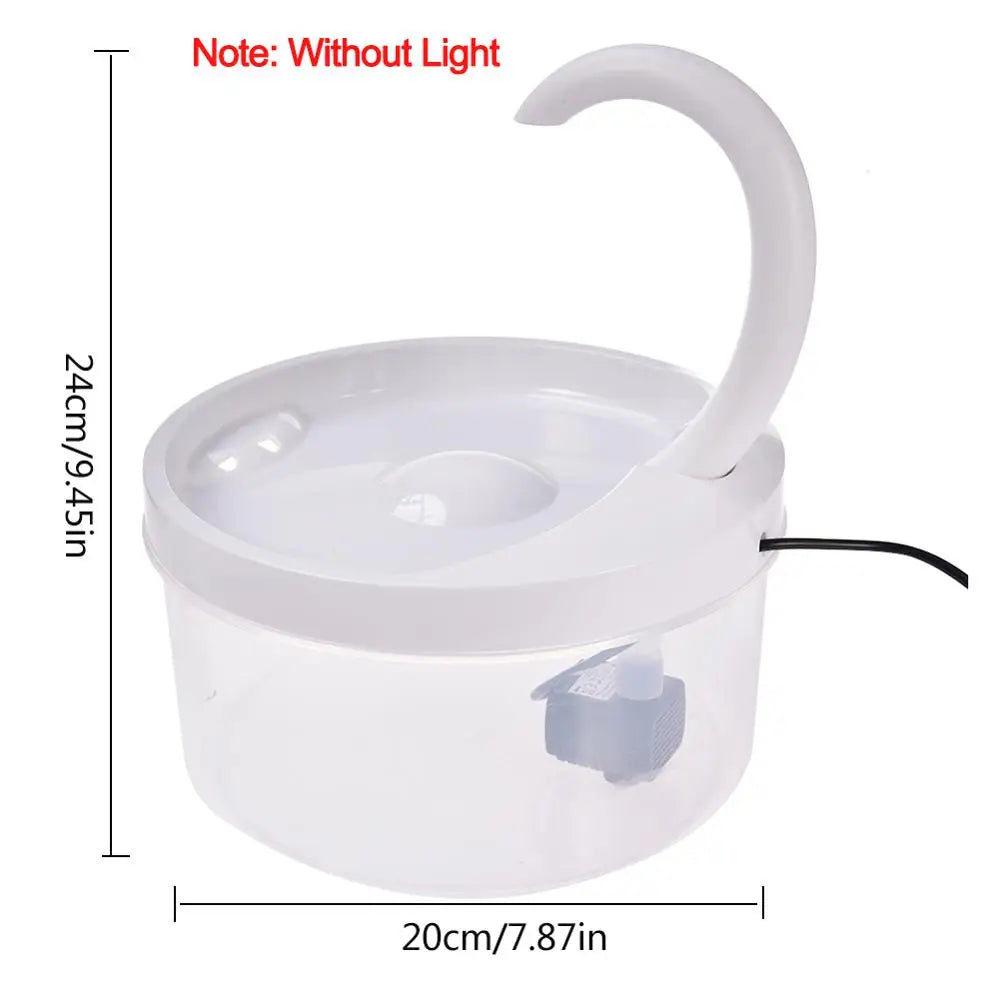 2L Pet Cat Fountain LED Blue Light USB Powered Automatic Water Dispenser Cat Feeder Drink Filter for Cats Dogs Pet Supplier